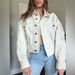 BDG Urban Outfitters Off-White Denim Button Up Jacket